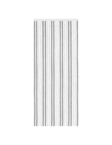 Tenda per insetti in chenille Grigio e Bianco 90 x 220 cm