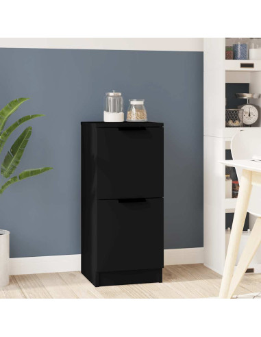 Credenza Nera 30x30x70 cm in Legno Multistrato