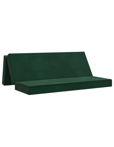 Divano Letto Pieghevole 200 x 67 x 45 cm Verde Scuro