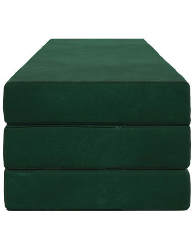 Divano Letto Pieghevole 200 x 67 x 45 cm Verde Scuro