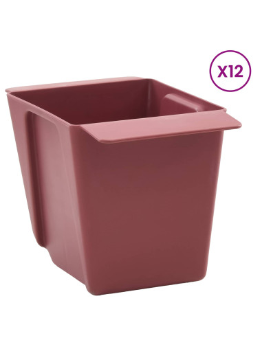 Fioriere per Euro pallet 12 pcs Marrone 14 x 9 x 9,5 cm