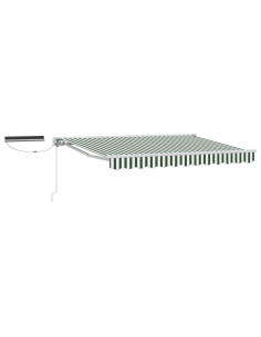 Tettuccio Elettrico Retrattile Verde e Bianco 3,5 x 2 m
