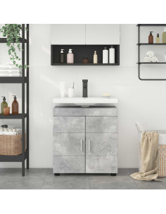 Set di Armadi da Bagno TULUM Grigio cemento 60 x 34 x 63 cm