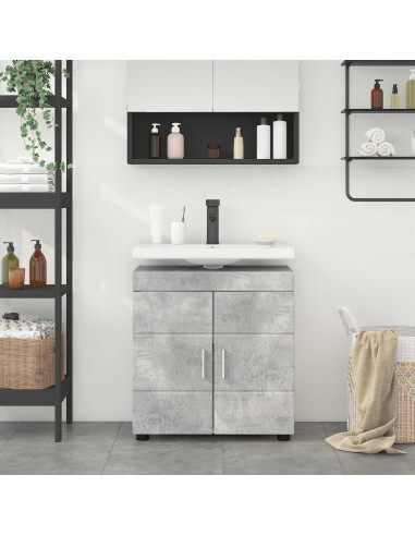 Set di Armadi da Bagno TULUM Grigio cemento 60 x 34 x 63 cm