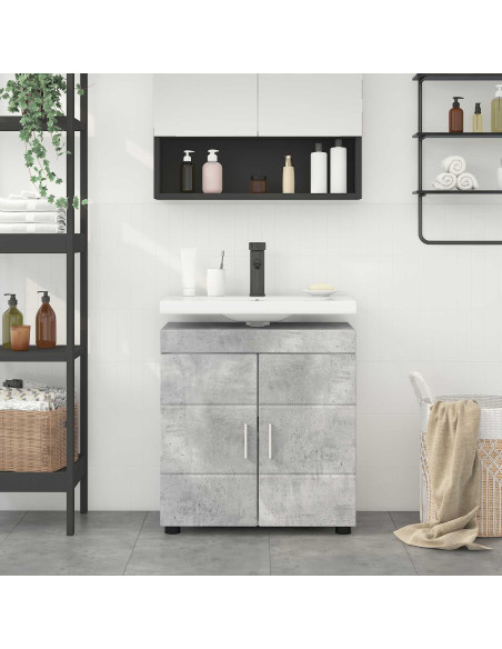 Set di Armadi da Bagno TULUM Grigio cemento 60 x 34 x 63 cm