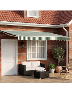 Tettuccio Elettrico Retrattile Verde e Bianco 4 x 2 m 2