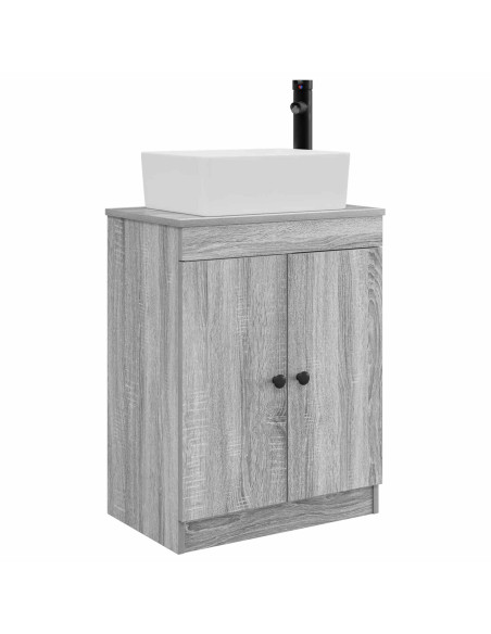 Mobile da bagno con lavabo Sonoma grigio 54 x 35 x 83 cm
