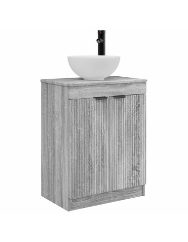 Mobile da bagno con lavabo Sonoma grigio 54 x 35 x 83 cm