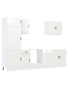 Set Mobili da Cucina 7 pz Porto Bianchi Lucido in Truciolato 2