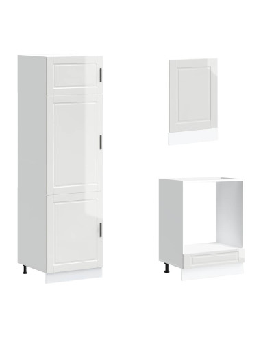 Set Mobili da Cucina 7 pz Porto Bianchi Lucido in Truciolato
