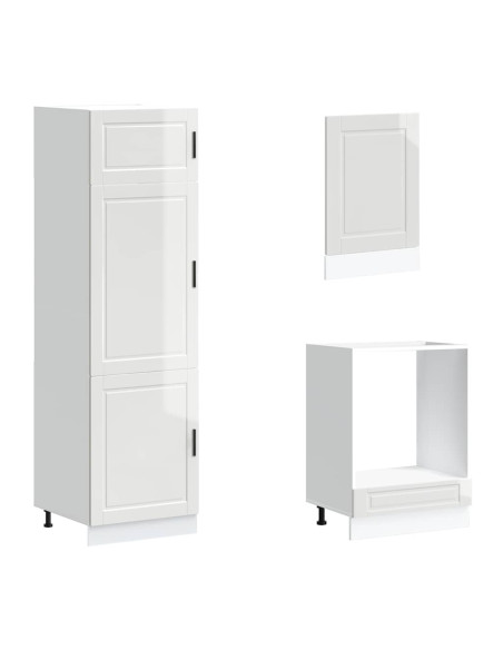 Set Mobili da Cucina 7 pz Porto Bianchi Lucido in Truciolato
