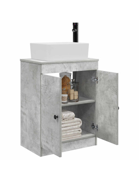 Mobile da bagno con lavabo Grigio Cemento 54 x 35 x 83 cm