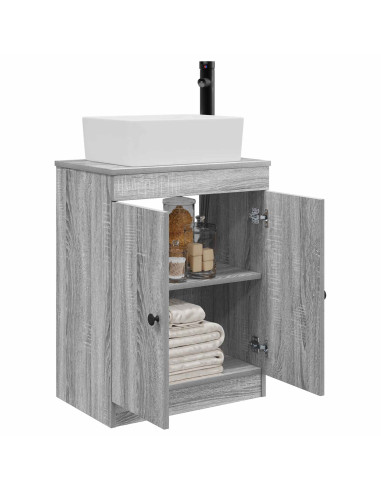 Mobile da bagno con lavabo Sonoma grigio 54 x 35 x 83 cm
