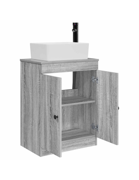 Mobile da bagno con lavabo Sonoma grigio 54 x 35 x 83 cm
