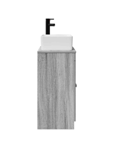 Mobile da bagno con lavabo Sonoma grigio 54 x 35 x 83 cm
