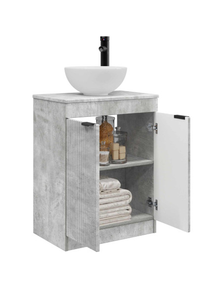 Mobile da bagno con lavabo Grigio Cemento 54 x 35 x 83 cm