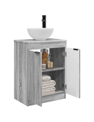 Mobile da bagno con lavabo Sonoma grigio 54 x 35 x 83 cm