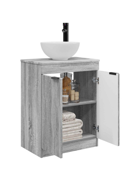 Mobile da bagno con lavabo Sonoma grigio 54 x 35 x 83 cm