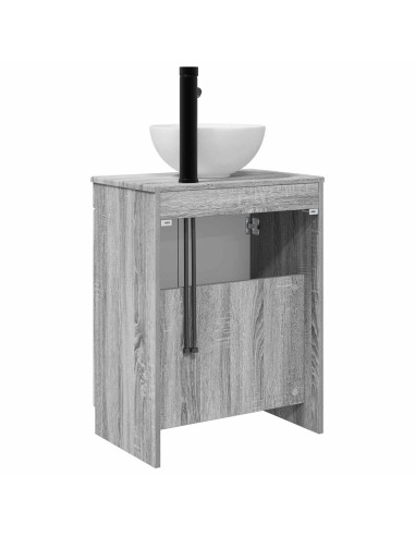 Mobile da bagno con lavabo Sonoma grigio 54 x 35 x 83 cm