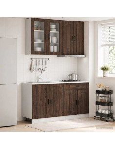 Unità Cucina PORTO 4 pcs Rovere Marrone Legno ingegnerizzato