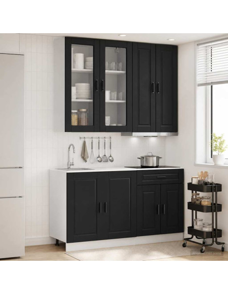 Unità Cucina PORTO 4 pcs Nero Legno ingegnerizzato