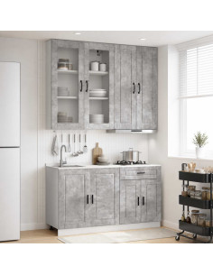 Unità Cucina PORTO 4 pcs Grigio Cemento Legno ingegnerizzato
