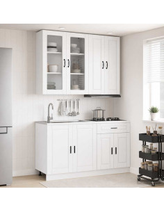 Unità Cucina PORTO 4 pcs Bianco Lucido Legno ingegnerizzato