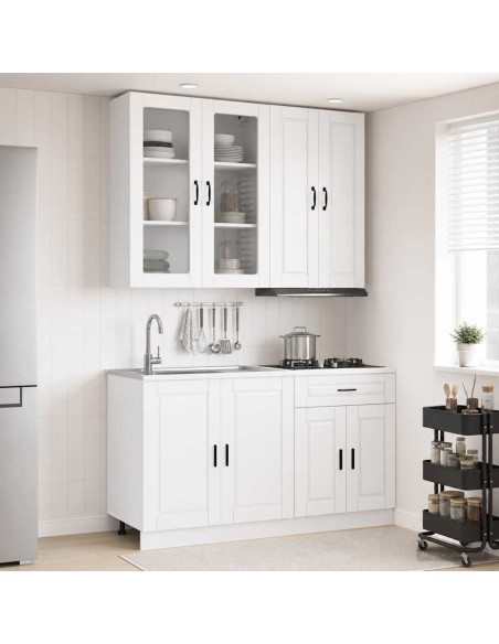 Unità Cucina PORTO 4 pcs Bianco Lucido Legno ingegnerizzato