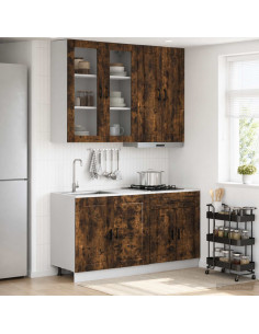 Unità Cucina PORTO 4 pcs Rovere Fumo Legno ingegnerizzato