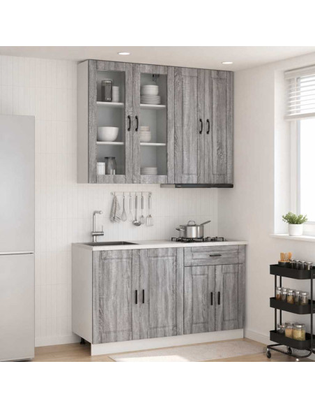 Unità Cucina PORTO 4 pcs Sonoma grigio Legno ingegnerizzato