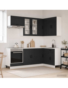 Unità Cucina LUCCA 8 pcs Nero Legno ingegnerizzato