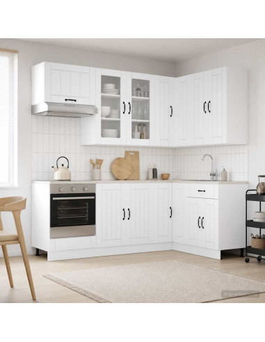 Unità Cucina LUCCA 8 pcs Bianco Lucido Legno ingegnerizzato