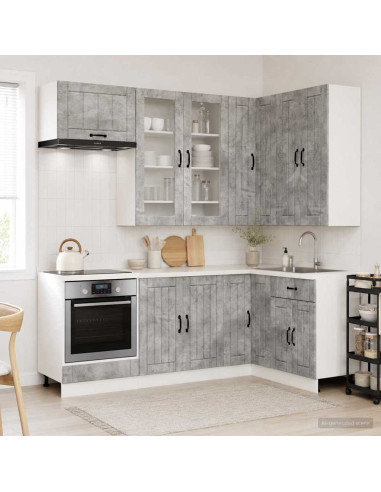 Unità Cucina LUCCA 8 pcs Grigio Cemento Legno ingegnerizzato