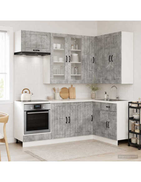 Unità Cucina LUCCA 8 pcs Grigio Cemento Legno ingegnerizzato