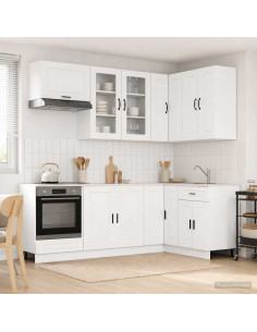 Unità Cucina PORTO 8 pcs Bianco Legno ingegnerizzato