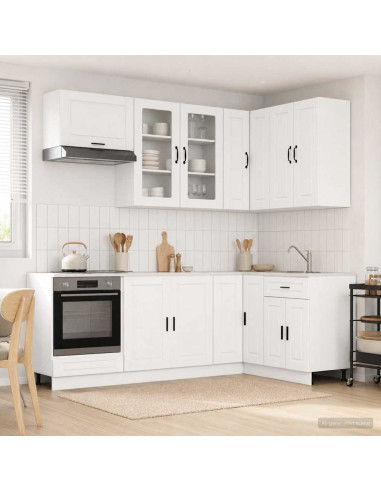 Unità Cucina PORTO 8 pcs Bianco Legno ingegnerizzato