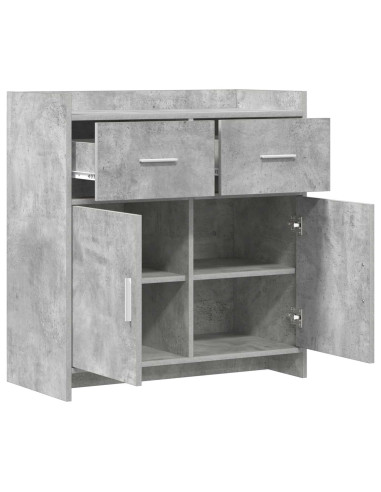 Credenza Grigio Cemento 75 x 36 x 80 cm Legno ingegnerizzato