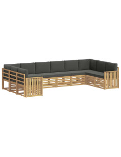 Set di divani da esterno 10 pcs Bianco e Antracite 2