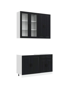Unità Cucina PORTO 4 pcs Nero Legno ingegnerizzato 2