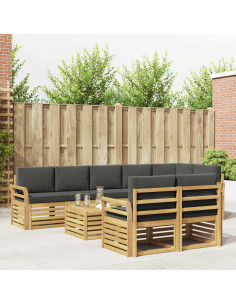 Set di divani da esterno 9 pcs Bianco e Antracite