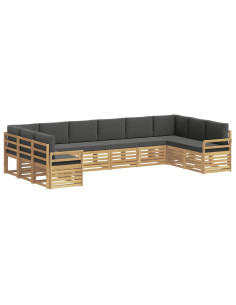 Set di divani da esterno 10 pcs Bianco e Antracite 2