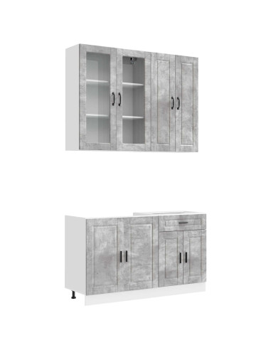 Unità Cucina PORTO 4 pcs Grigio Cemento Legno ingegnerizzato