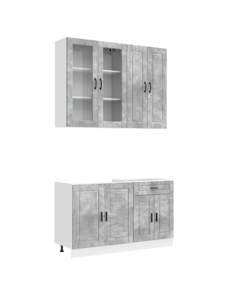 Unità Cucina PORTO 4 pcs Grigio Cemento Legno ingegnerizzato