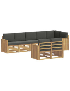 Set di divani da esterno 8 pcs Bianco e Antracite 2