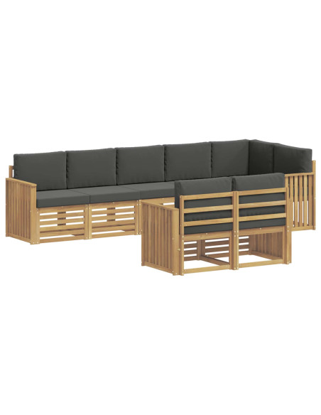 Set di divani da esterno 8 pcs Bianco e Antracite