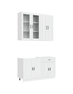 Unità Cucina PORTO 4 pcs Bianco Lucido Legno ingegnerizzato 2