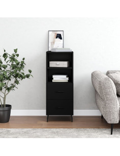 Credenza Nero 34,5x34x90 cm in Legno Multistrato