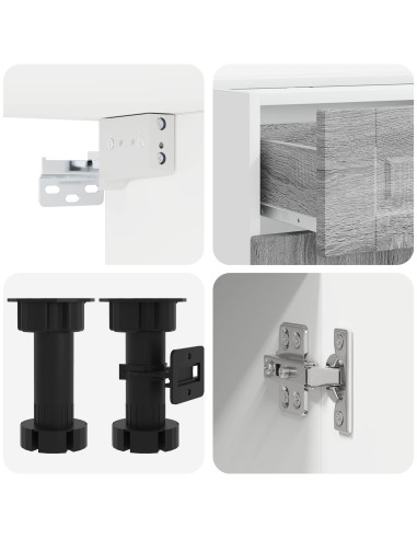 Unità Cucina PORTO 4 pcs Sonoma grigio Legno ingegnerizzato