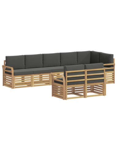 Set di divani da esterno 8 pcs Bianco e Antracite
