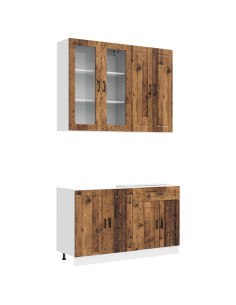 Unità Cucina PORTO 4 pcs Legno antico Legno ingegnerizzato 2